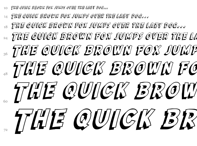 SF Comic Script font waterfall